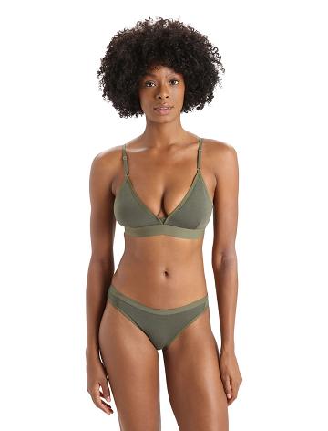 Une pièce Icebreaker Merino Siren Bra Femme Vert Olive | FR 1745DFMN